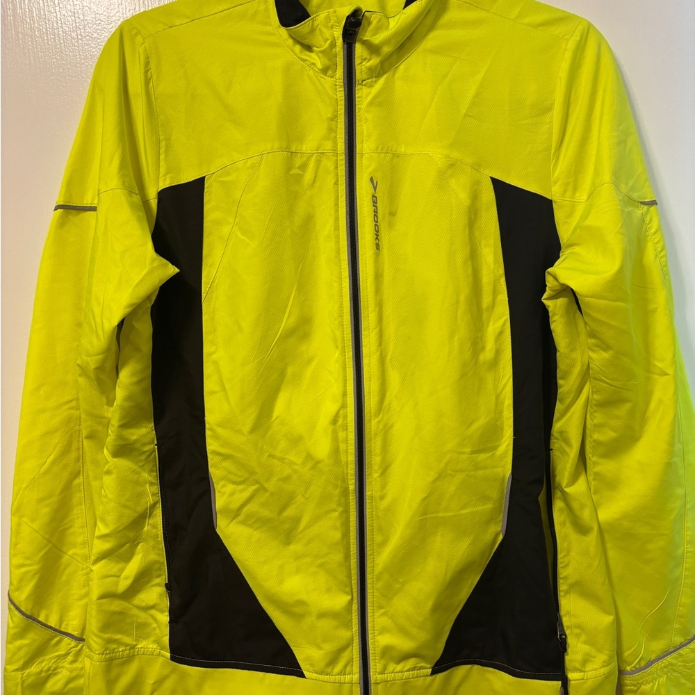 Brooks Neon Yellow and Black Windbreaker